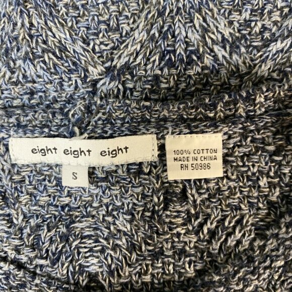 EIGHT EIGHT EIGHT WOMENS CREW NECK MARBLE BLUE LONG SLEEVE SWEATER SZ S - Picture 5 of 6